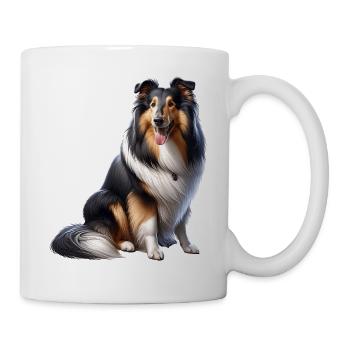 Langhaar Collie Collie - Tasse - Weiß - Rechts