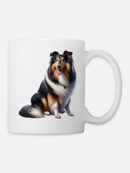 Langhaar Collie Collie - Tasse - Weiß