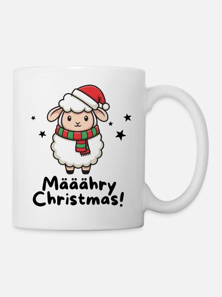 Määähry Christmas – Süßes Weihnachtsschaf - Tasse - Weiß