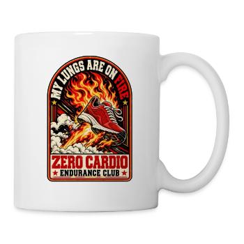 Meine Lungen brennen – Zero Cardio Endurance Club - Tasse - Weiß - Rechts