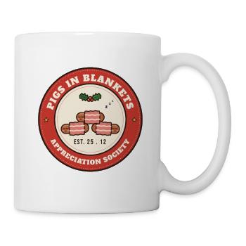 Schweine-in-Decken-Wertschätzungsgesellschaft - Tasse - Weiß - Rechts
