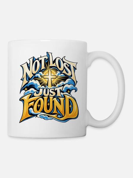 Not Lost Just Found Cross - Tasse - Weiß
