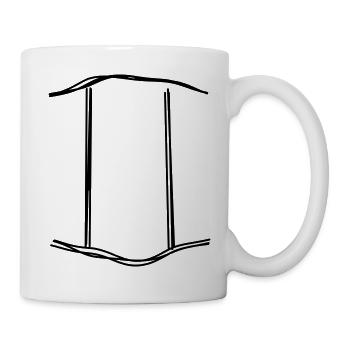 Sternzeichen Zwillinge handgezeichnet - Tasse - Weiß - Rechts