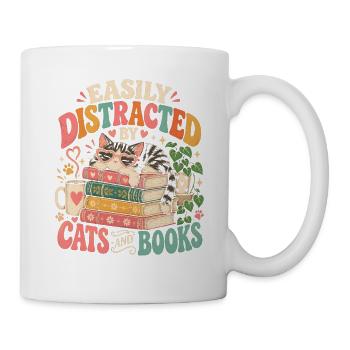 Buchmesse-Vibes Retro-Leseliebhaber - Tasse - Weiß - Rechts
