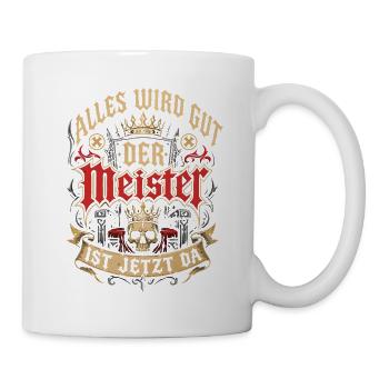 Meisterprüfung bestanden Meister - Tasse - Weiß - Rechts