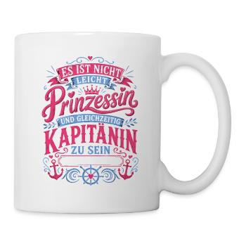 Lustiger Spruch Kapitänin Anker - Tasse - Weiß - Rechts