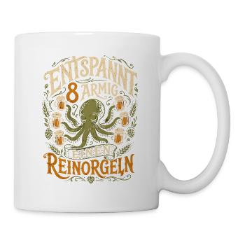 Achtarmig einen reinorgeln Party - Tasse - Weiß - Rechts