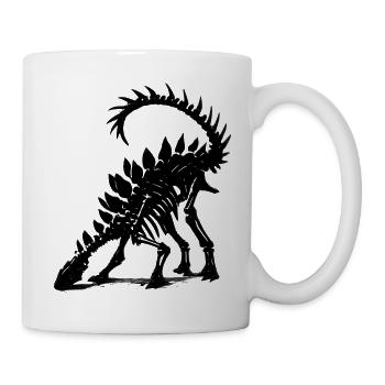 Dunkler Stegosaurus Silhouette - Tasse - Weiß - Rechts
