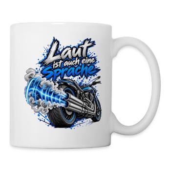 Motorrad Laut ist auch eine Sprache Schallwellen - Tasse - Weiß - Rechts