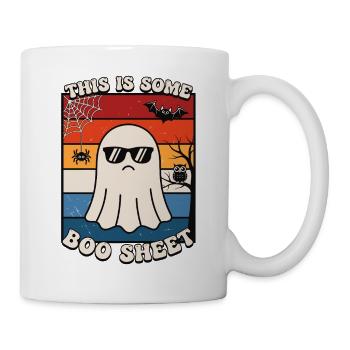 Lustiger Geist mit cooler Sonnenbrille Halloween  - Tasse - Weiß - Rechts