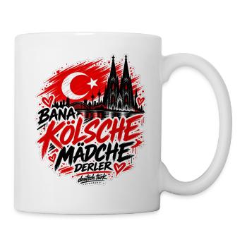 Bana Kölsche Mädche derler – Köln Streetwear - Tasse - Weiß - Rechts