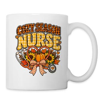 Kuschelige Herbstpflegekraft - Tasse - Weiß - Rechts