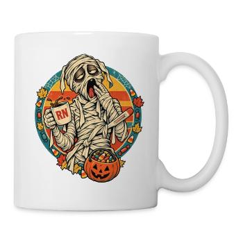 Mumie mit Kürbisbeute Halloween - Tasse - Weiß - Rechts