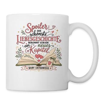 Babyankündigung Liebesgeschichte Schwangerschaft - Tasse - Weiß - Rechts