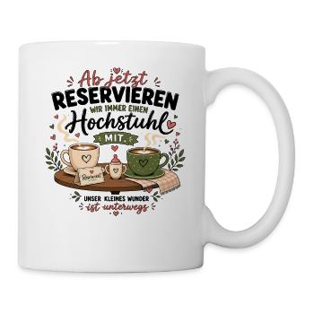 Babyankündigung Schwangerschaftsverkündung Eltern - Tasse - Weiß - Rechts