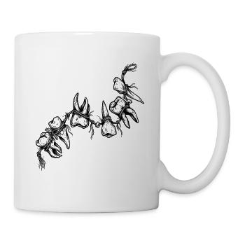 Knochen-Talisman-Halskette – Gotische Zähne und Reißzähne - Tasse - Weiß - Rechts
