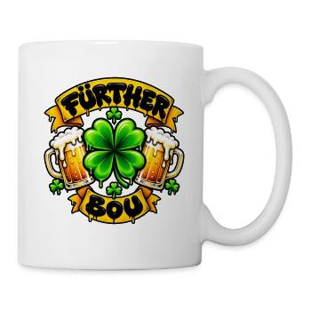 Fürther Bou mit Kleeblatt und Bier - Tasse - Weiß - Rechts