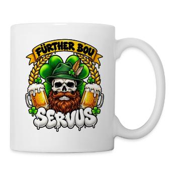 Fürther Bou Servus Totenkopf & Bier - Tasse - Weiß - Rechts