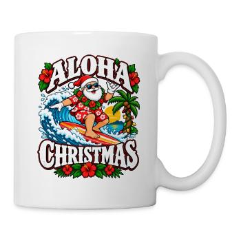 Aloha Weihnachten Surfer Santa - Tasse - Weiß - Rechts