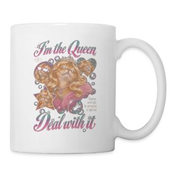 Katzen Diva eine Königin Katze mit Stil Humor - Tasse - Weiß - Rechts