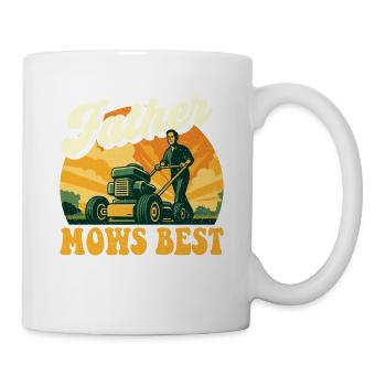 Vater Maws Best – lustiger Rasenmäher-Landschaftsgärtner Papa - Tasse - Weiß - Rechts