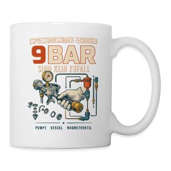 9BAR Espresso Technik Motiv - Tasse - Weiß - Rechts