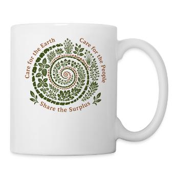 Pflege für die Erde Fürsorge für Menschen - Tasse - Weiß - Rechts