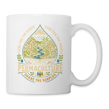 Permakultur-Wasserkreislauf - Tasse - Weiß - Rechts