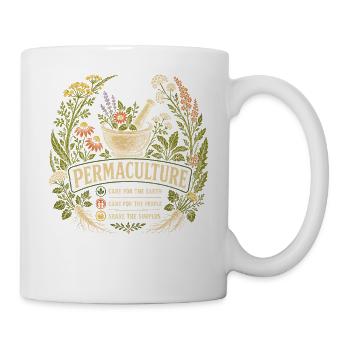 Permakultur-Kräutergarten - Tasse - Weiß - Rechts