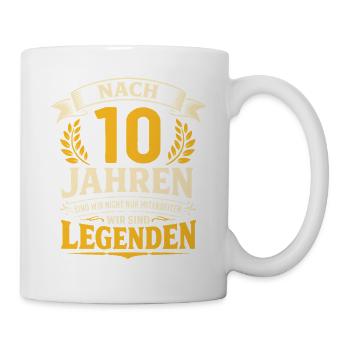 10 Jähriges Firmenjubiläum Dienstjubiläum Arbeit - Tasse - Weiß - Rechts
