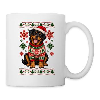 Weihnachtshund im SkandiPullover - Tasse - Weiß - Rechts