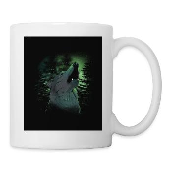 Wolfsruf im Nordlicht - Tasse - Weiß - Rechts