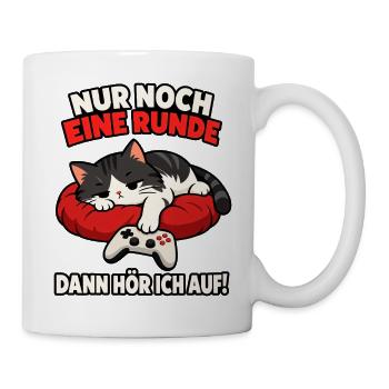 Nur noch eine Runde. Katzenschläfer - Tasse - Weiß - Rechts