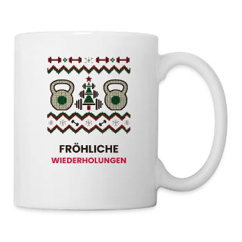 Fröhliche Wiederholungen Kettlebell - Tasse - Weiß - Rechts
