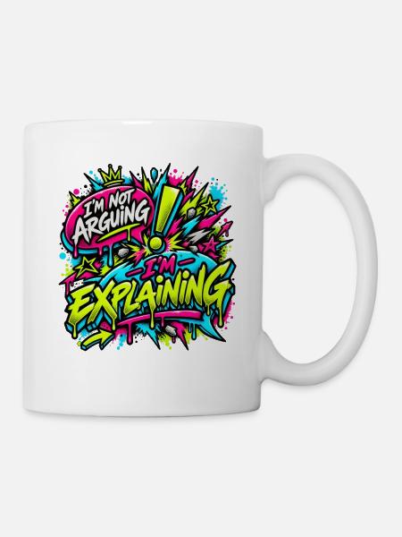 Explaining Graffiti Neon Burst - Tasse - Weiß