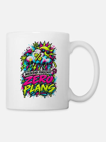 Zero Plans Weekend Graffiti - Tasse - Weiß