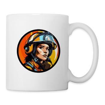 Feuerwehrfrau - Tasse - Weiß - Rechts