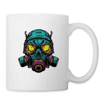 Neon Gasmaske Kopfdesign - Tasse - Weiß - Rechts