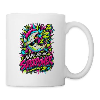 Naps sind meine Superkraft Neon - Tasse - Weiß - Rechts