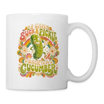Bunte Gurke mit Regenbogen-Spaß - Tasse - Weiß - Rechts