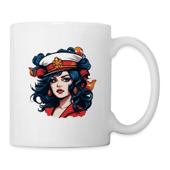 Retro-Sailor Pinup Porträt - Tasse - Weiß - Rechts