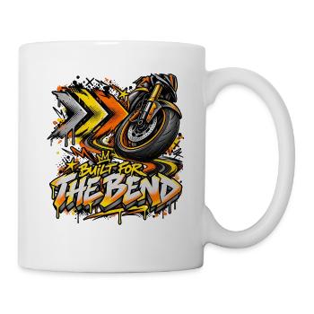Gebaut für die Kurve – Motorradgrafik - Tasse - Weiß - Rechts