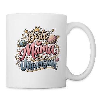 Planeten Sterne Muttertag Beste Mama im Universum - Tasse - Weiß - Rechts