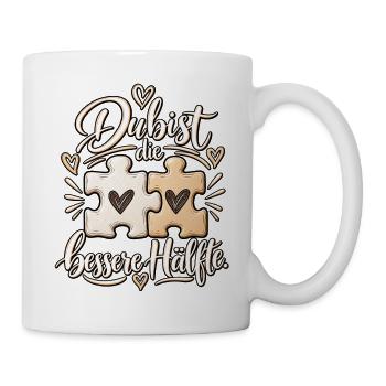 Partnerschaft Du bist die bessere Hälfte Puzzle - Tasse - Weiß - Rechts