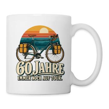 60 Jahre Tour: Retro Fahrradreise - Tasse - Weiß - Rechts