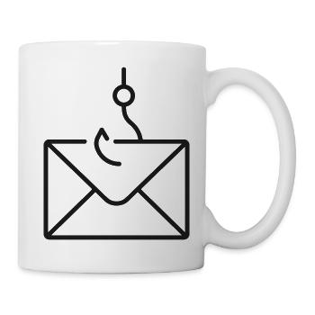 Fischerei-E-Mail-Phishing-Hotline-Symbol - Tasse - Weiß - Rechts