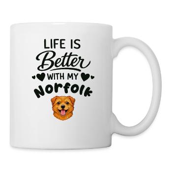  Das Leben Ist Besser Mit Meinem Norfolk - Tasse - Weiß - Rechts