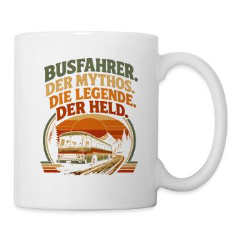 Busfahrer Mythos Legende Held - Tasse - Weiß - Rechts
