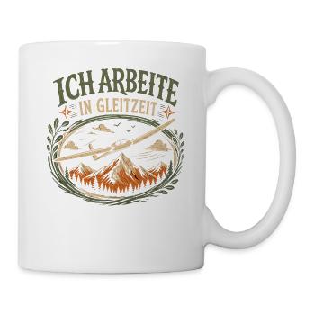 Arbeite in Gleitzeit Segelflieger - Tasse - Weiß - Rechts