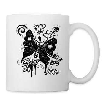 Mystischer Schmetterling Grunge - Tasse - Weiß - Rechts
